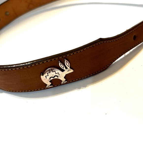 Silver Creek Brown Leather Belt with Silver & Rose Toned Fetishized Size 28 - Picture 13 of 13